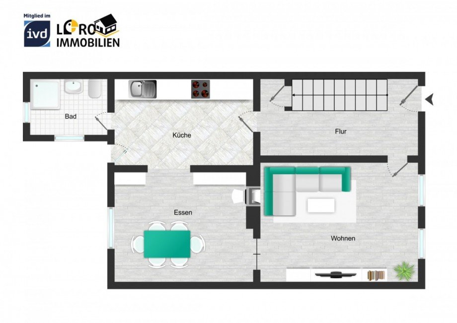 Grundriss EG-001 Reihenendhaus Illingen