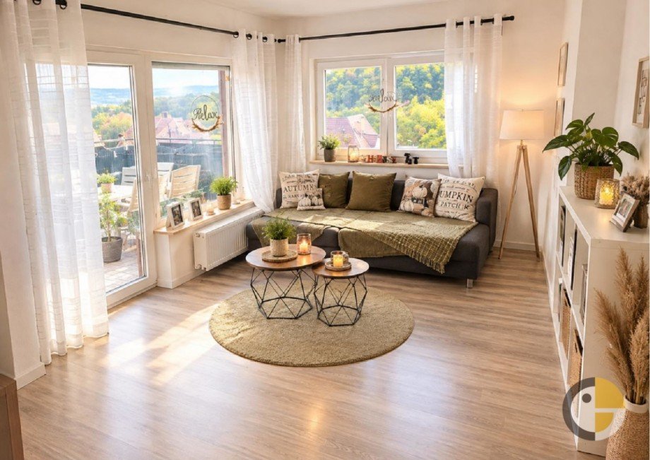 Wohnzimmer Dachgeschosswohnung Friedrichsthal